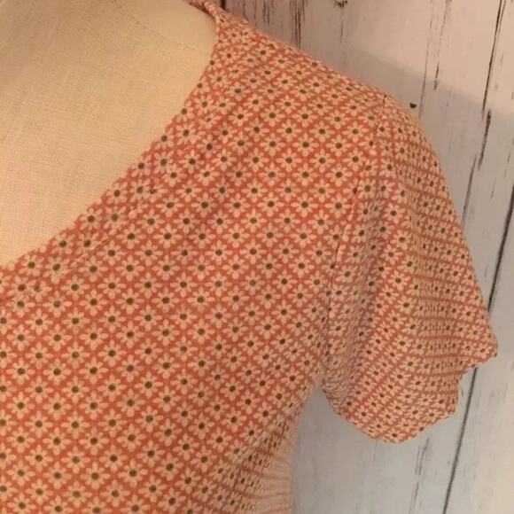 LC Lauren Conrad short sleeve top-peach with white floral print Size small - Picture 7 of 10